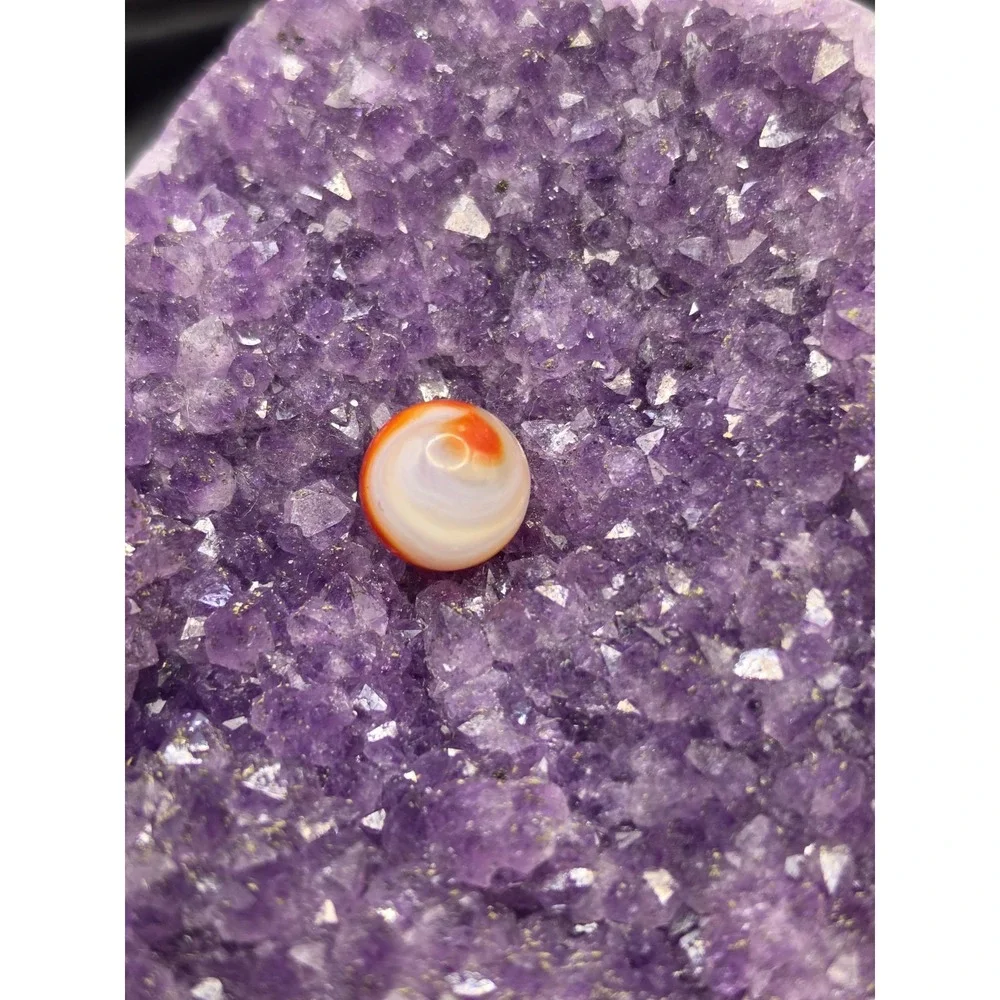 Vintage AKRO AGATE     ORANGE - WHITE